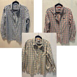 Lot of 3 Columbia Shirt Mens Large Check Plaid Long Sleeve Great Quality